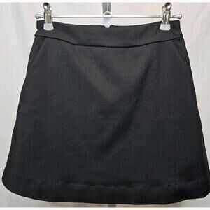 Murau Black Skort Size 2 High Waist Straight Cut Pockets New With Tags